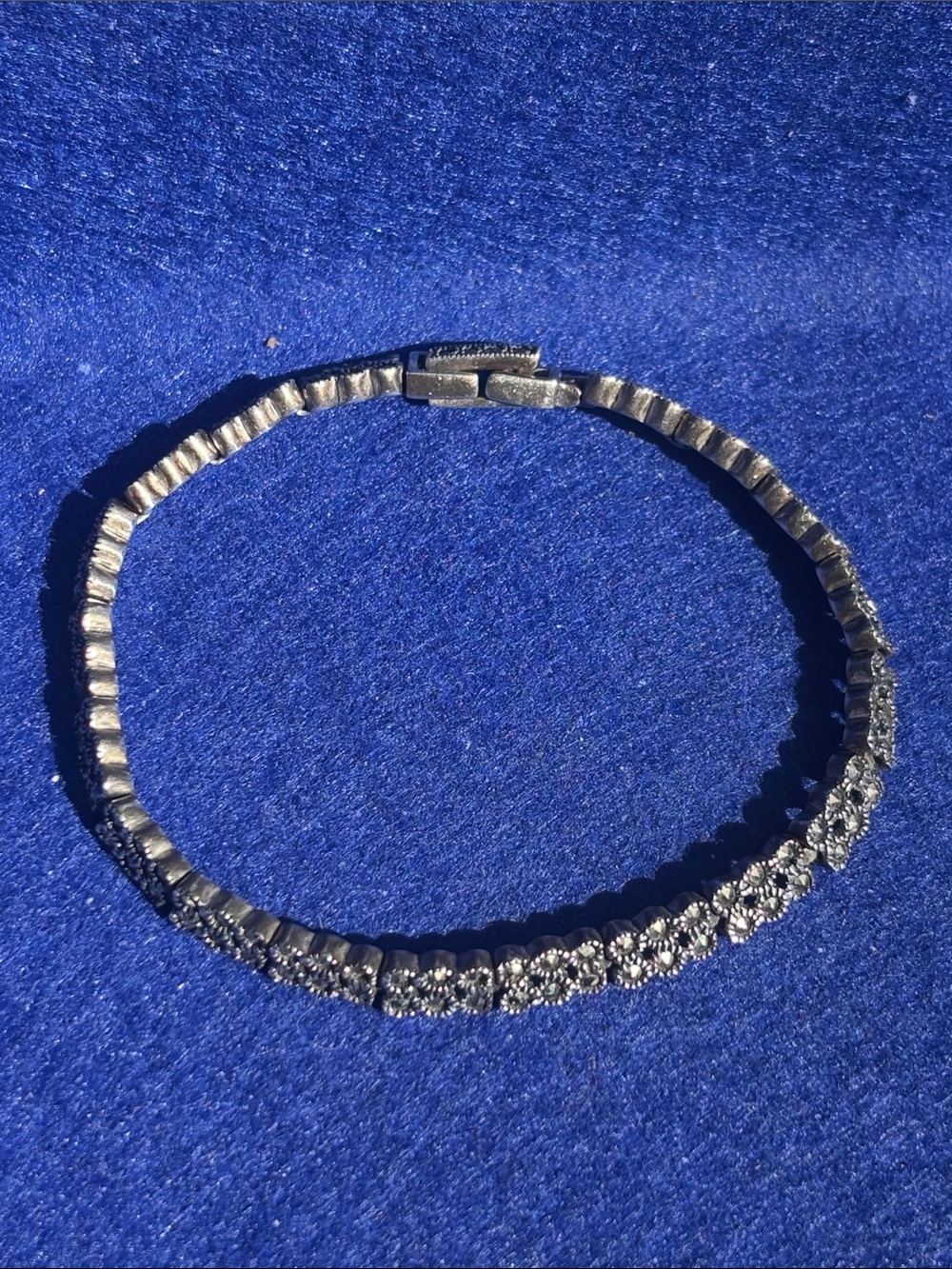Silver Floral Crystal Tennis Bracelet - Women Jewelry